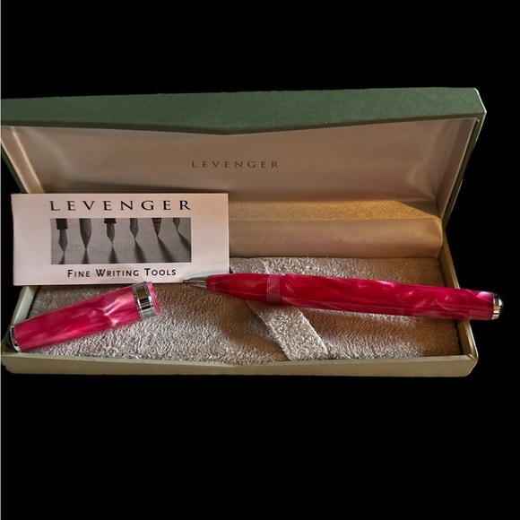 Levenger Pink Marble Ballpoint Pen in original box(Most likely needs ink refill) - Picture 4 of 5